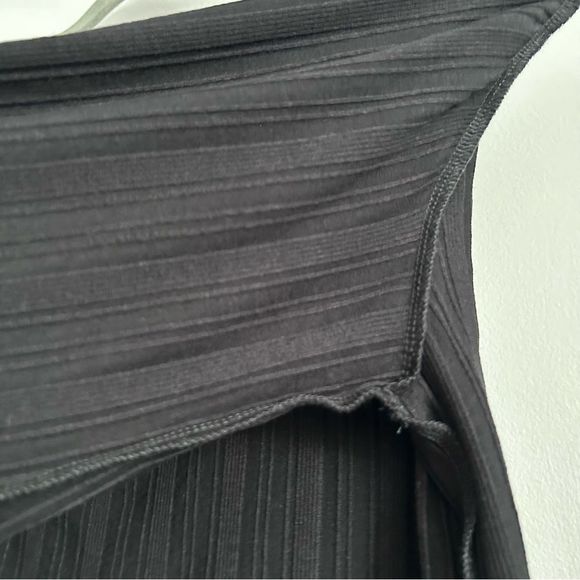 Revolve LNA Ribbed Rayon +Spandex Long Sleeve Crop Shirt with chest cutout - Picture 9 of 9